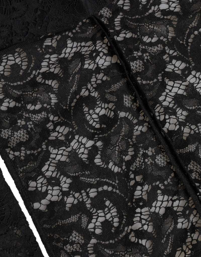 Gorro integral de encaje floral negro Dolce & Gabbana
