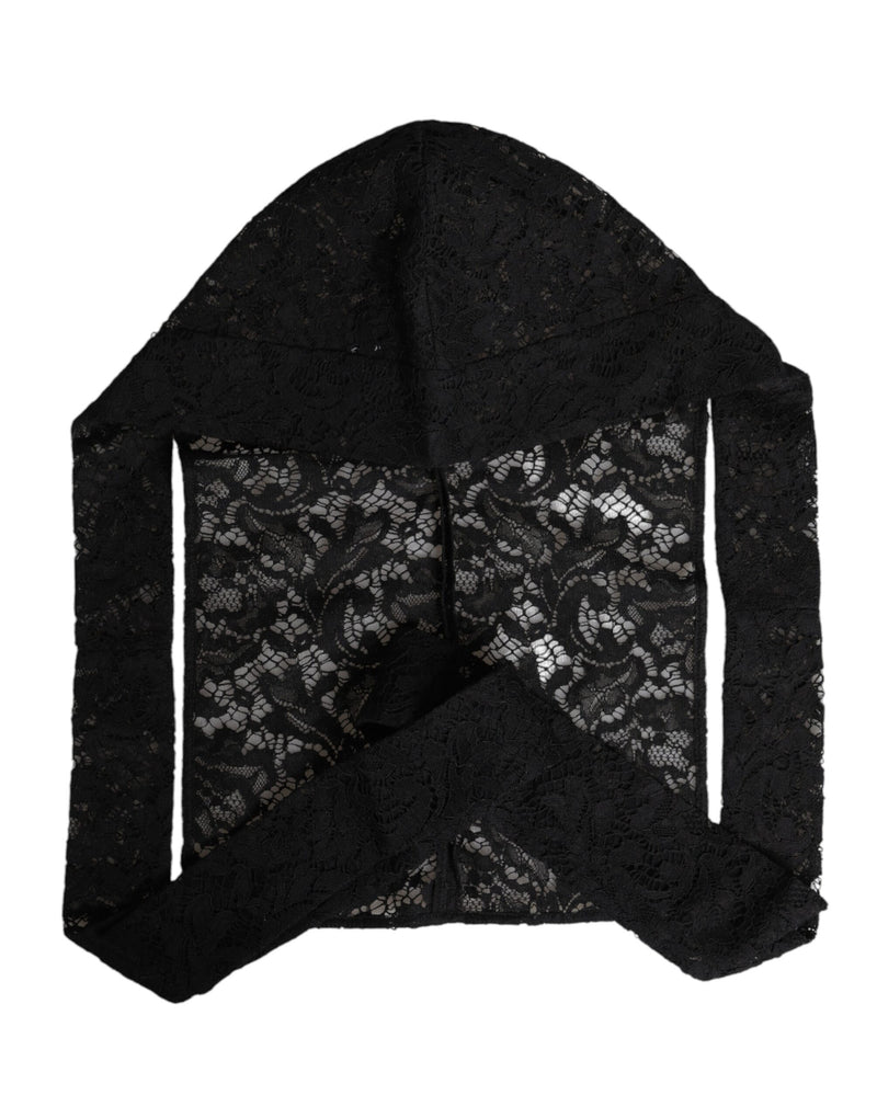 Gorro integral de encaje floral negro Dolce & Gabbana