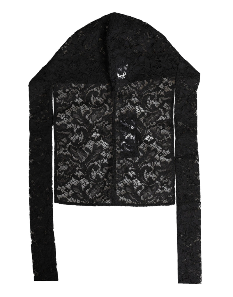 Gorro integral de encaje floral negro Dolce & Gabbana