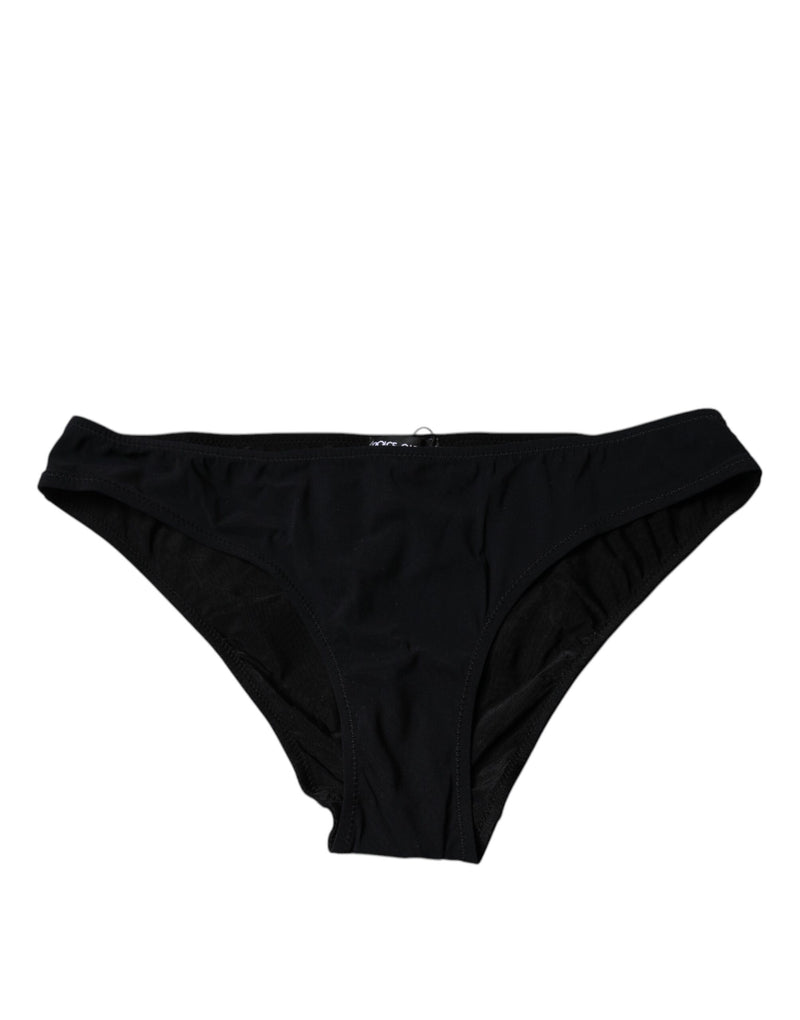 Calcinha de cintura média em nylon preto com elastano Dolce & Gabbana