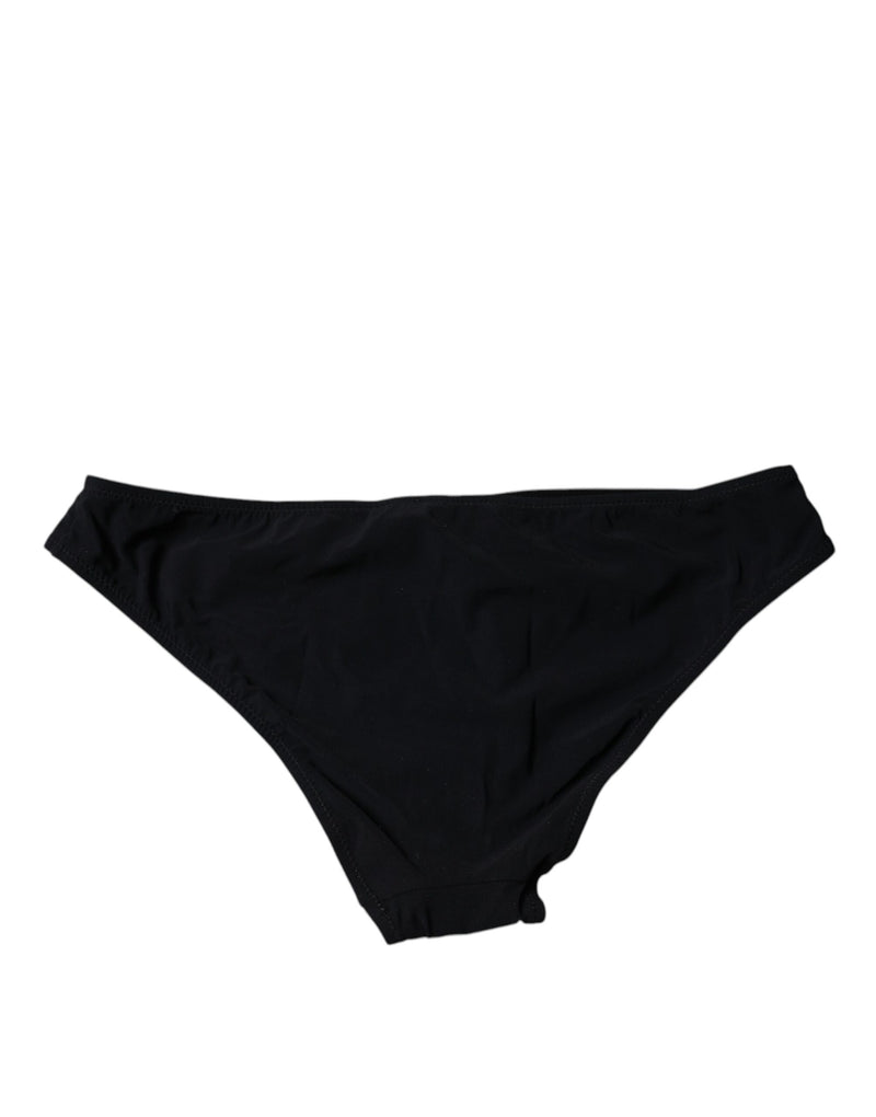 Calcinha de cintura média em nylon preto com elastano Dolce & Gabbana