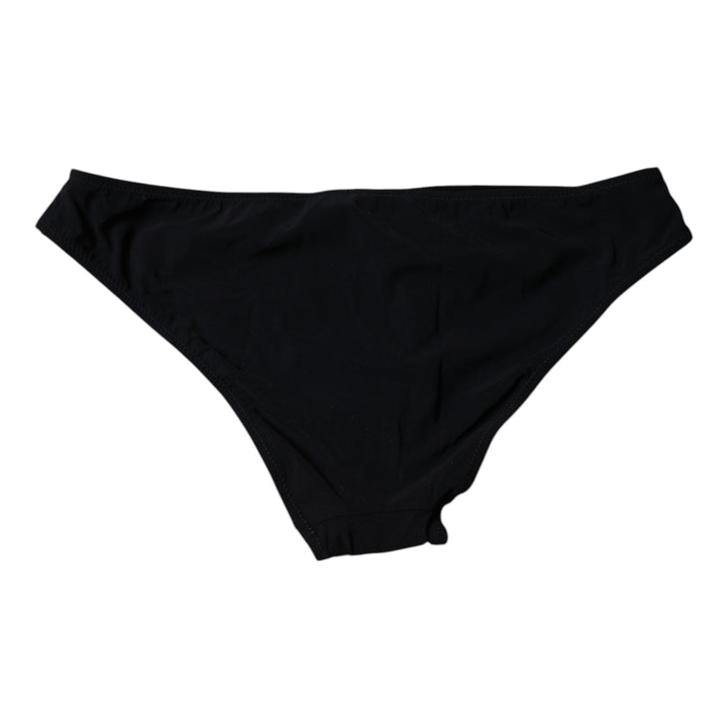 Calcinha de cintura média em nylon preto com elastano Dolce & Gabbana