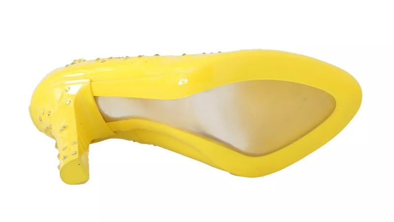 Chaussures CINDERELLA à talons ornés de cristaux jaunes Dolce & Gabbana