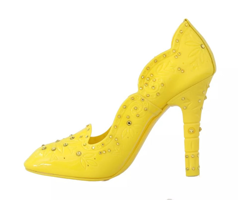 Chaussures CINDERELLA à talons ornés de cristaux jaunes Dolce & Gabbana
