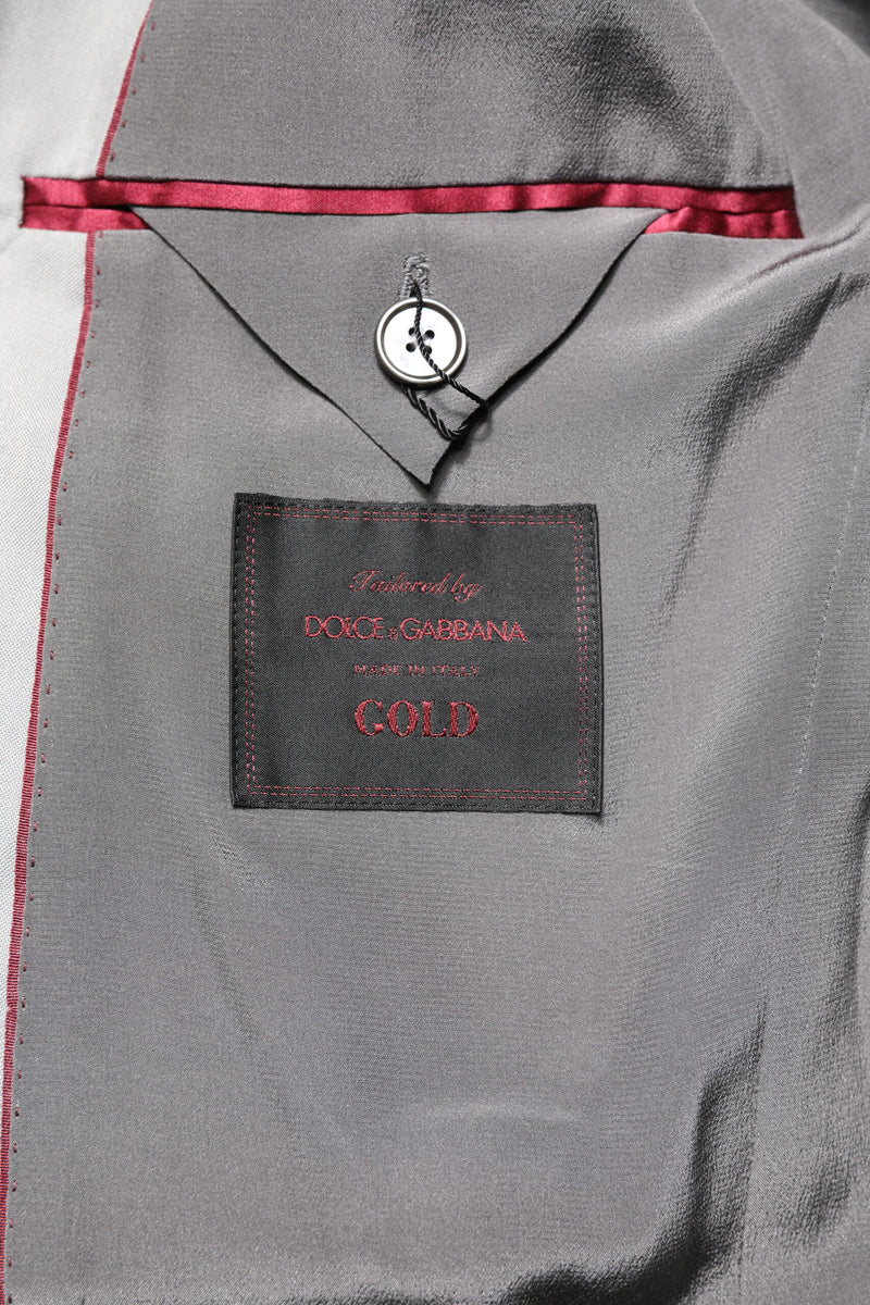 Traje formal de 2 piezas Dolce & Gabbana de lana gris claro y detalles dorados