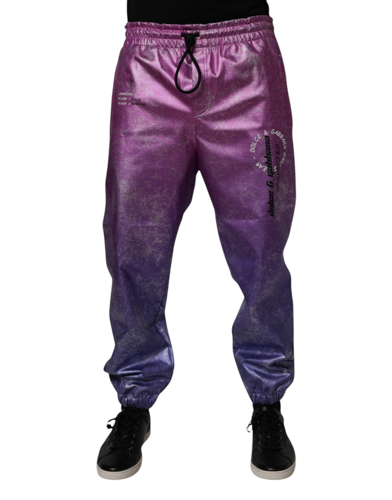 Calça jogger de moletom bicolor rosa e roxa Dolce & Gabbana