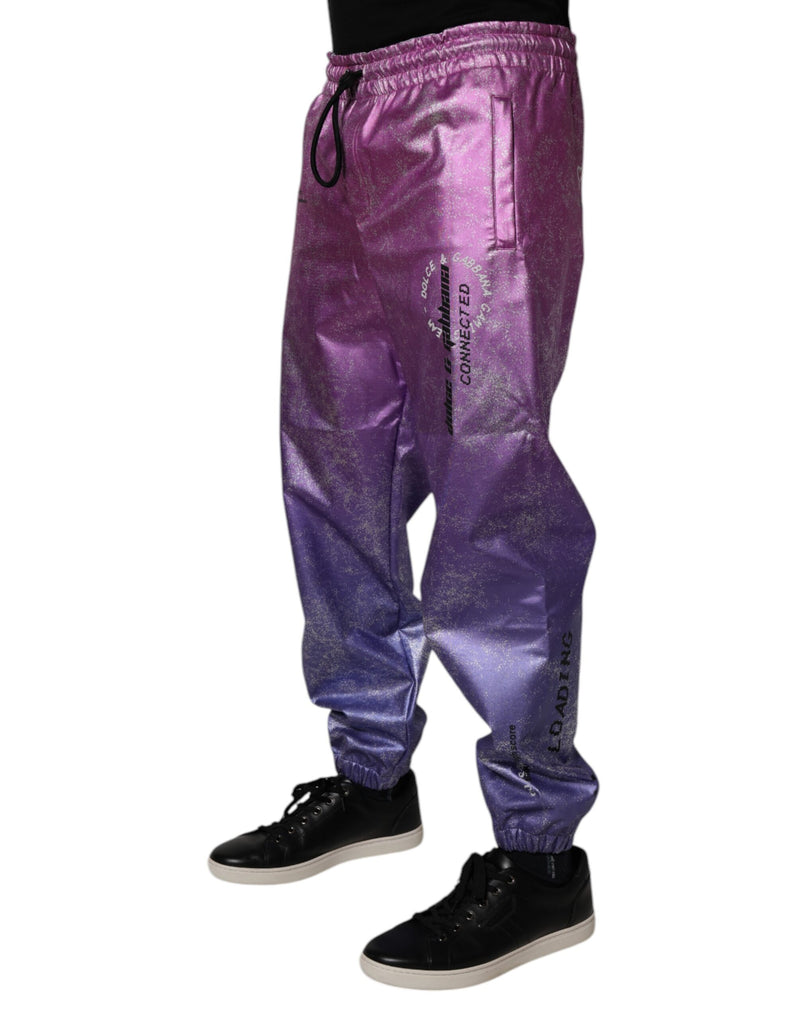 Calça jogger de moletom bicolor rosa e roxa Dolce & Gabbana