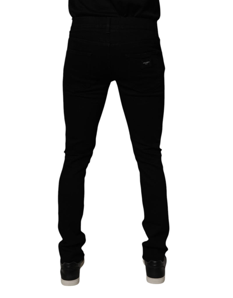 Calça jeans skinny masculina preta de algodão stretch Dolce & Gabbana