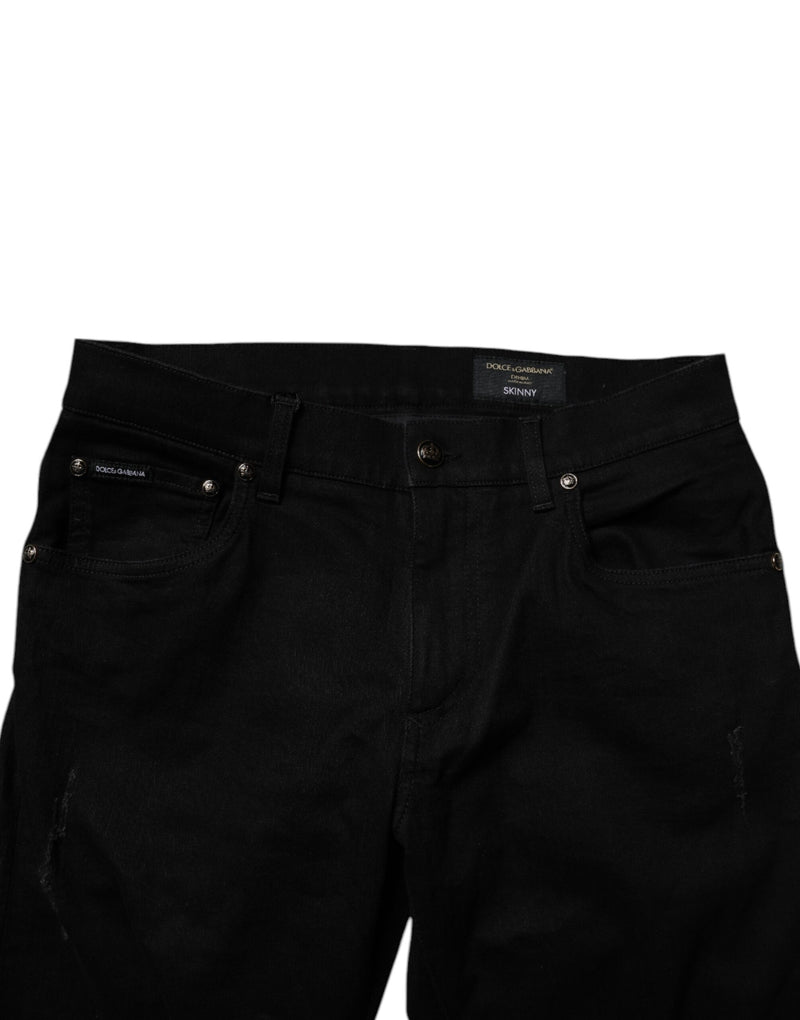 Calça jeans skinny masculina preta de algodão stretch Dolce & Gabbana