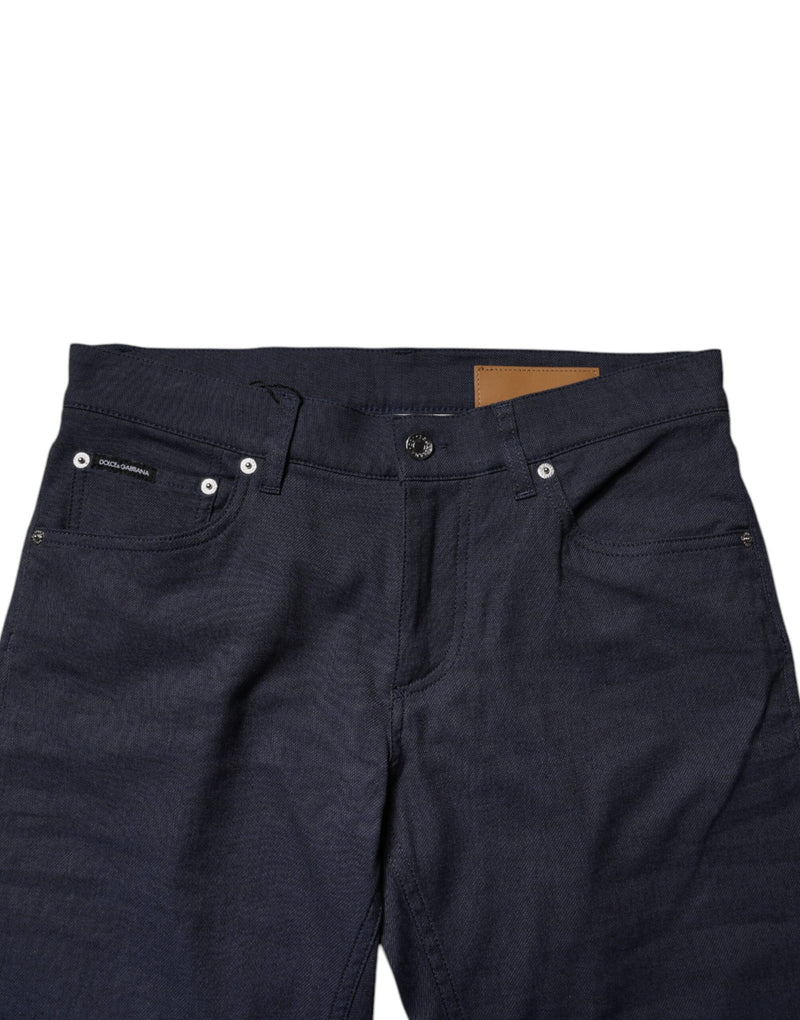 Vaqueros pitillo de algodón elástico azul oscuro de Dolce & Gabbana