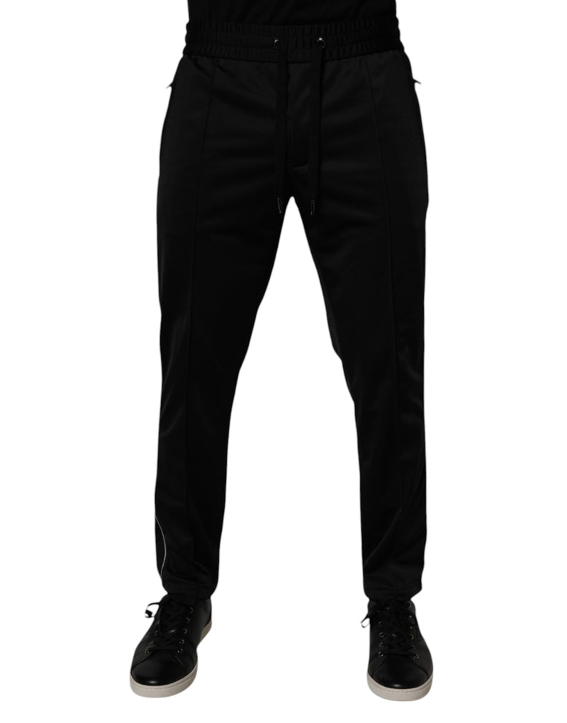 Calça jogger masculina preta de poliéster Dolce & Gabbana