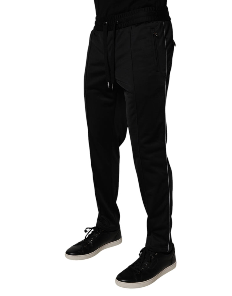 Calça jogger masculina preta de poliéster Dolce & Gabbana