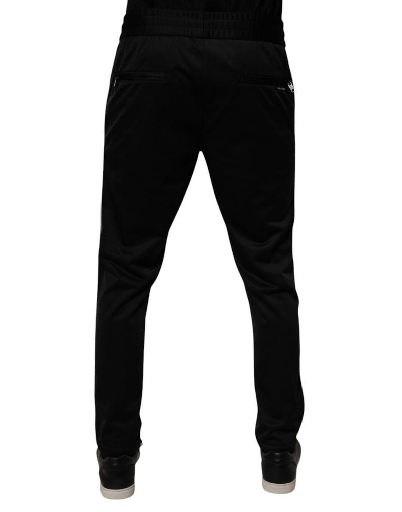 Calça jogger masculina preta de poliéster Dolce & Gabbana