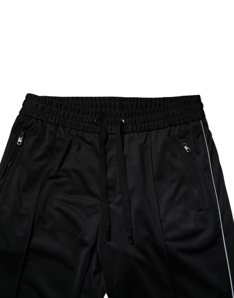 Calça jogger masculina preta de poliéster Dolce & Gabbana