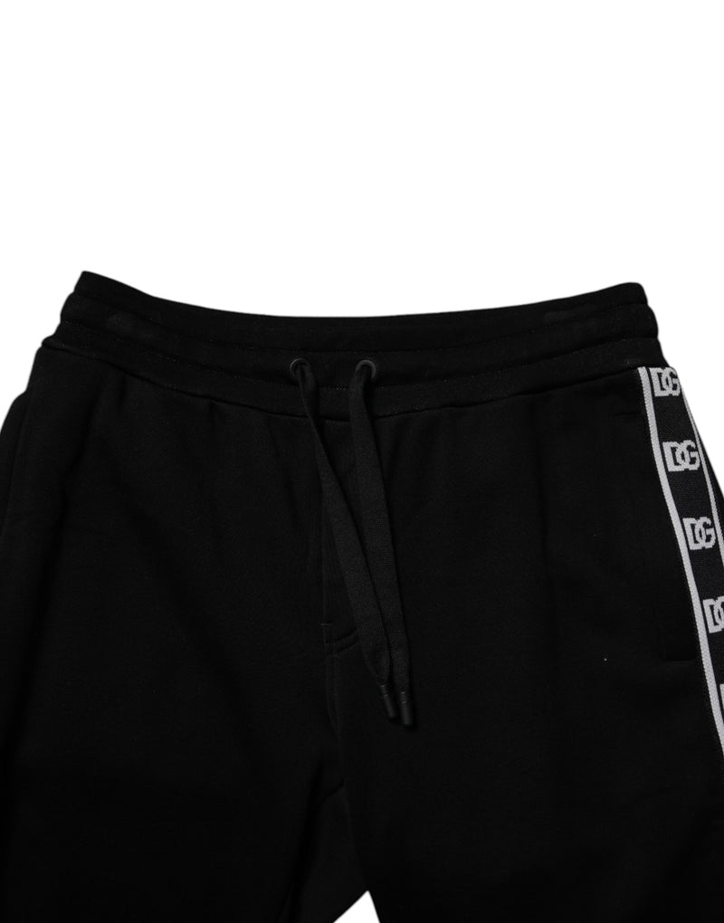 Calça de moletom cropped de algodão misto preta Dolce & Gabbana