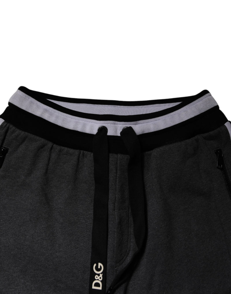 Pantalón de chándal para hombre de algodón negro y gris con capas de Dolce & Gabbana