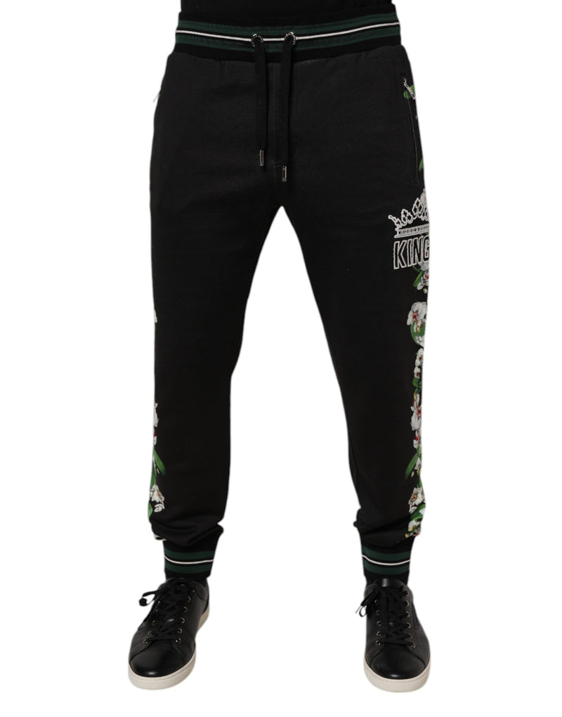 Pantalon de jogging à motif floral King noir pour homme Dolce & Gabbana