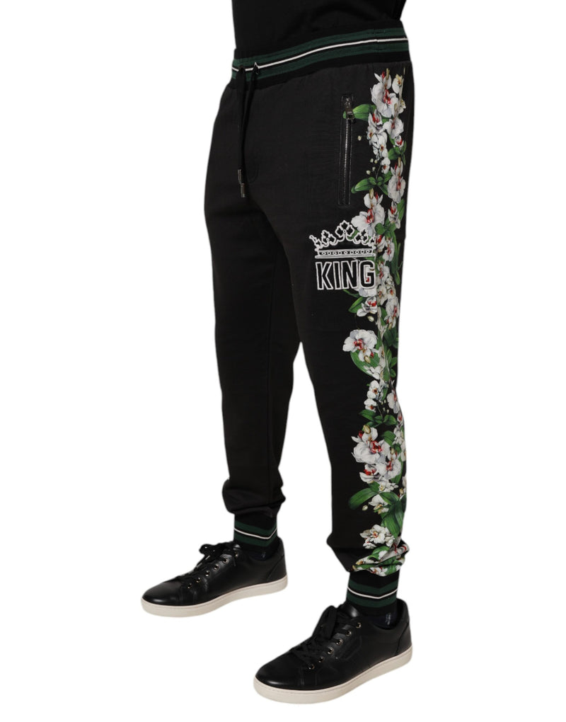 Pantalon de jogging à motif floral King noir pour homme Dolce & Gabbana