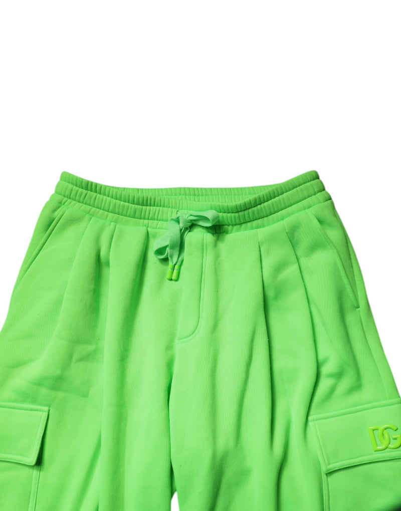 Dolce & Gabbana Neon Green Cargo Jogger Men Sweatpants Pants