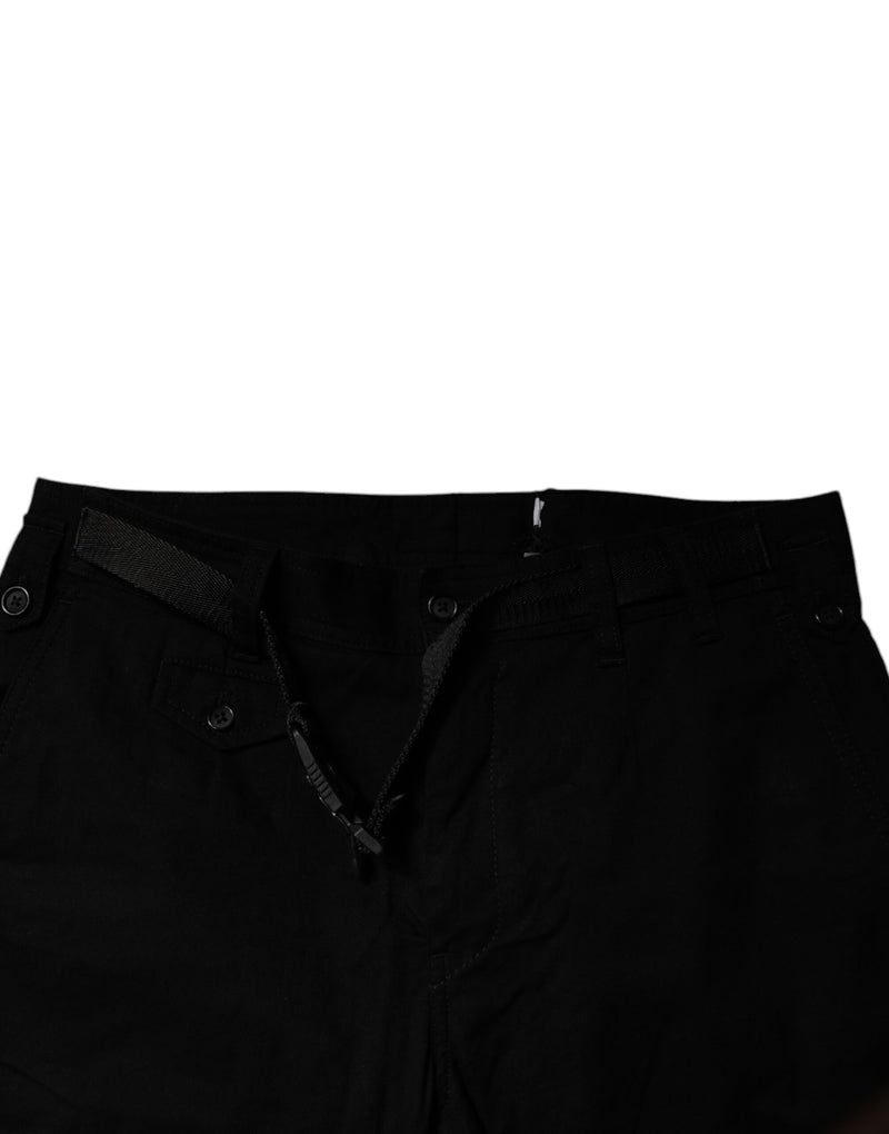 Dolce & Gabbana Black Cotton Stretch Skinny Cargo Denim Jeans