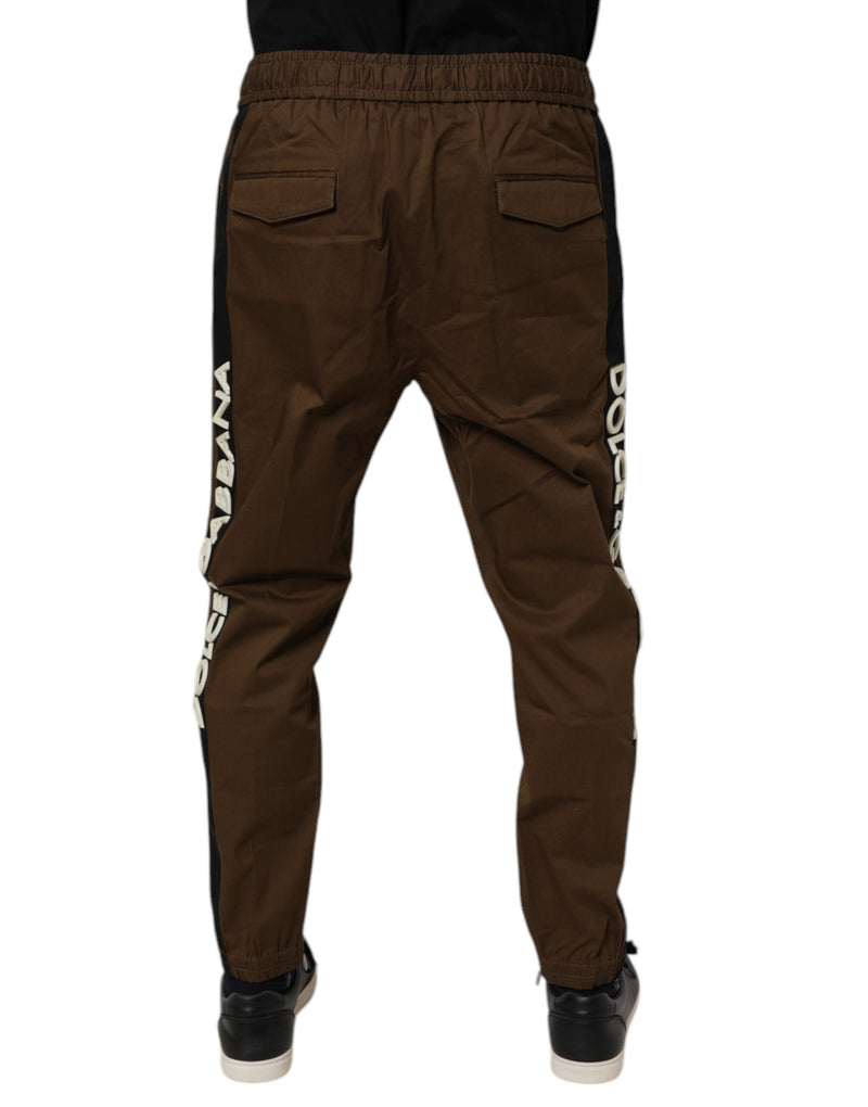 Dolce & Gabbana Brown Cotton Stretch Jogger Sweatpants Pants