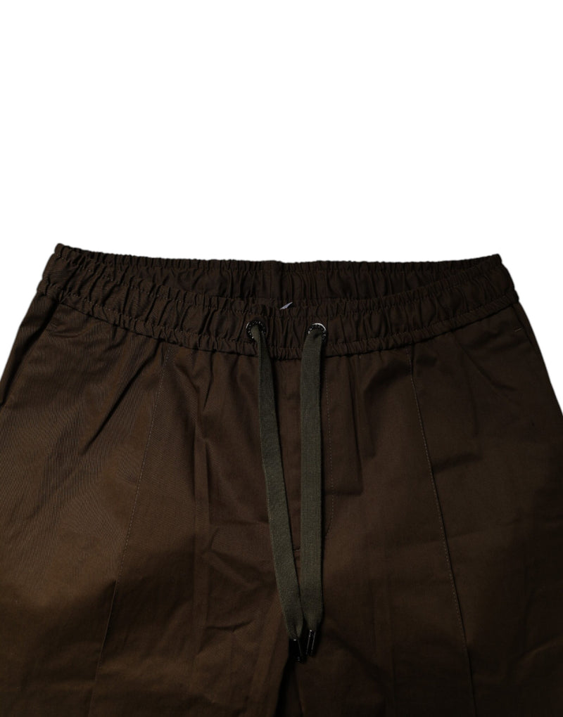 Dolce & Gabbana Brown Cotton Stretch Jogger Sweatpants Pants