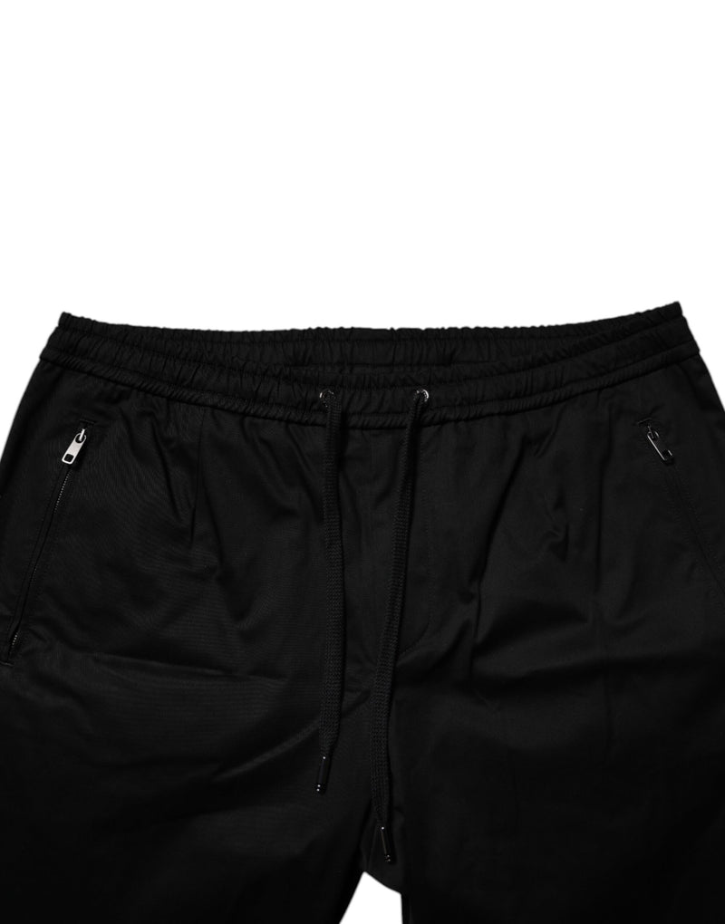 Dolce & Gabbana Black Cotton Stretch Jogger Sweatpants Pants