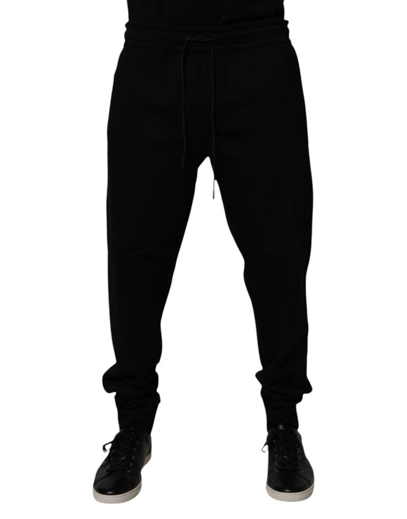Pantalones de chándal jogger de mezcla de algodón negro de Dolce & Gabbana