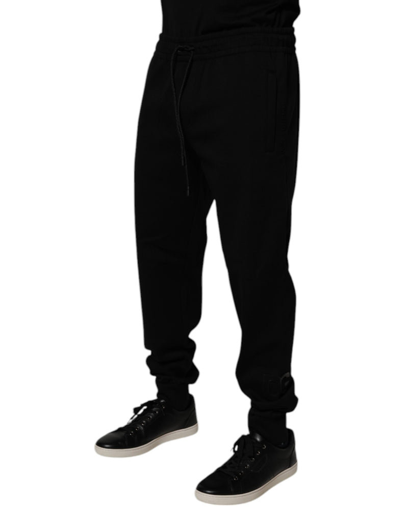 Pantalones de chándal jogger de mezcla de algodón negro de Dolce & Gabbana