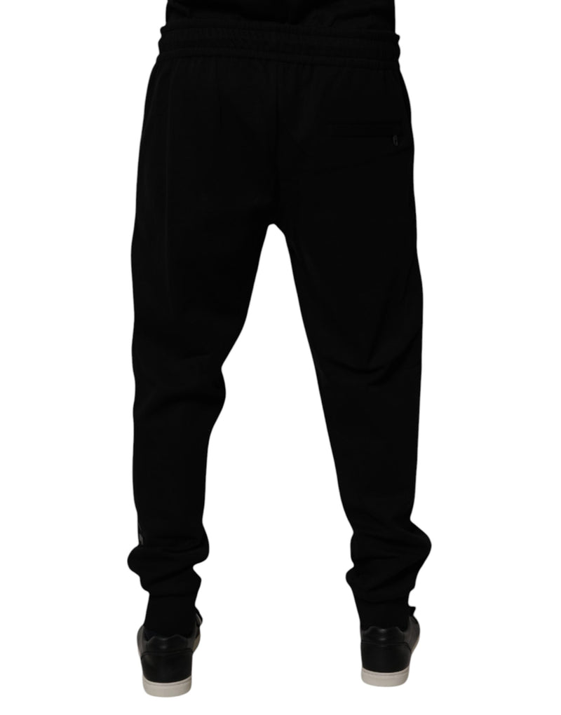 Pantalones de chándal jogger de mezcla de algodón negro de Dolce & Gabbana
