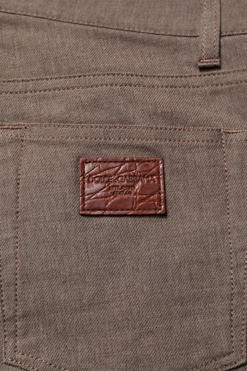 Dolce & Gabbana Brown Cotton Stretch Chino Pants
