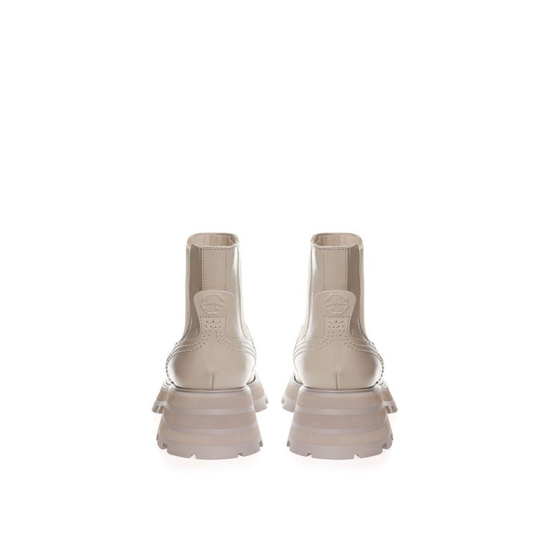 Alexander McQueen Beige Leather Chelsea Boots