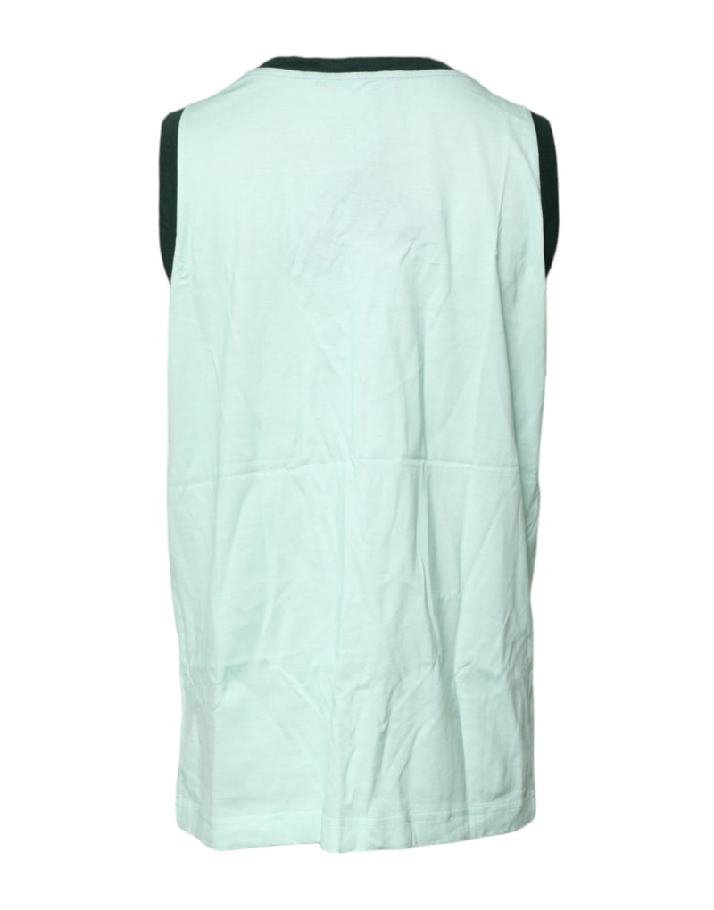 Camiseta de tirantes verde claro sin mangas con estampado gráfico de Dolce & Gabbana