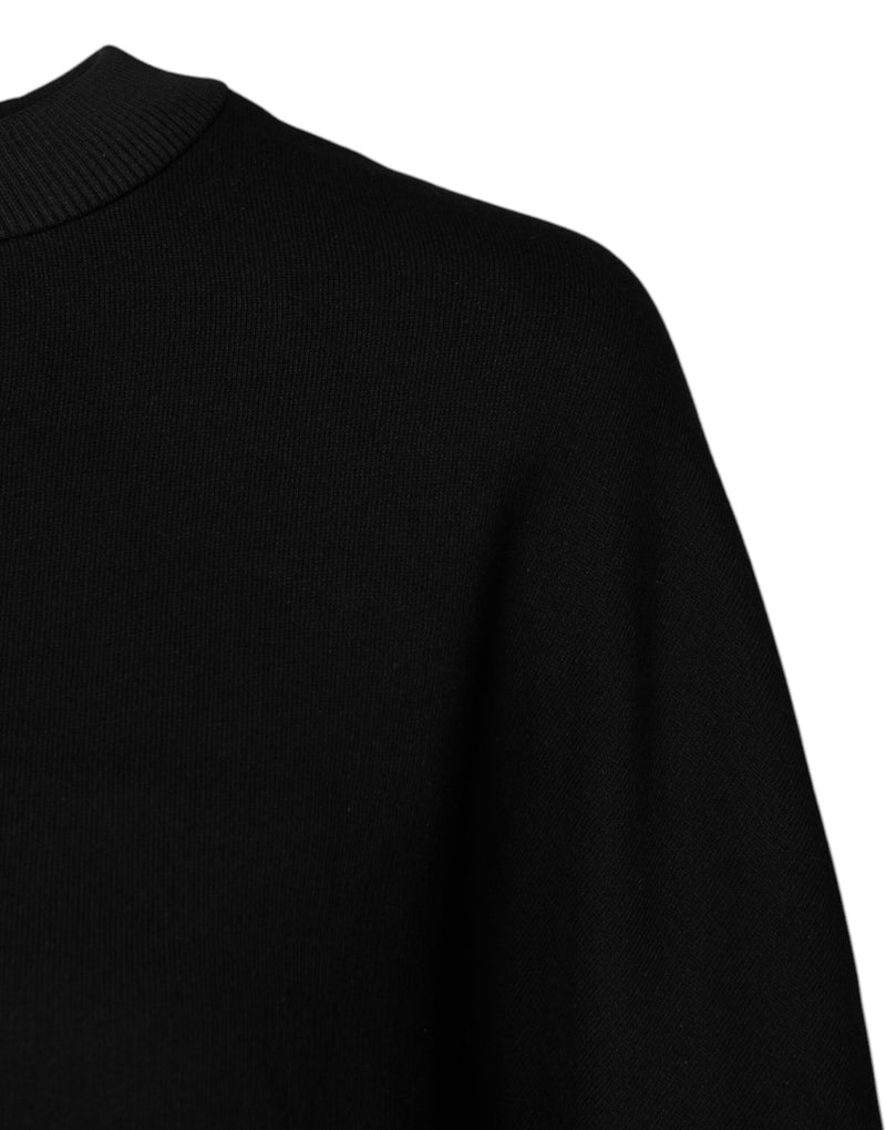 Dolce & Gabbana Black Cotton Crew Neck Sweatshirt Sweater