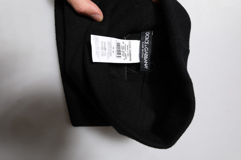 Lenço quadrado preto de cashmere tricotado Dolce & Gabbana