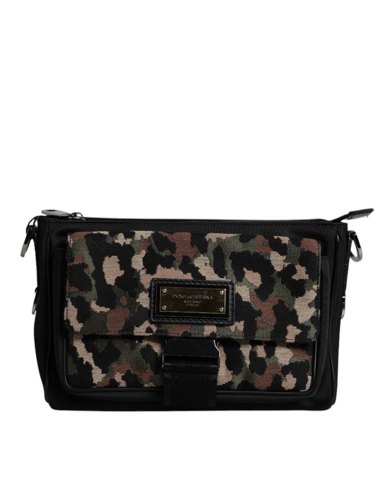 Sac bandoulière en jacquard léopard multicolore Dolce & Gabbana
