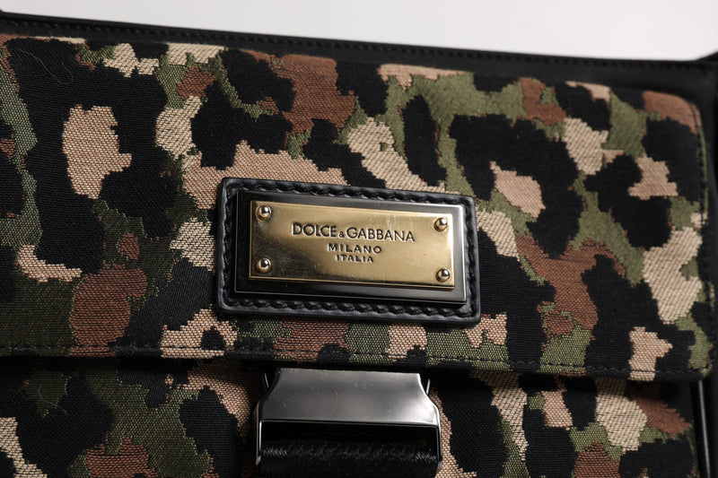 Sac bandoulière en jacquard léopard multicolore Dolce & Gabbana