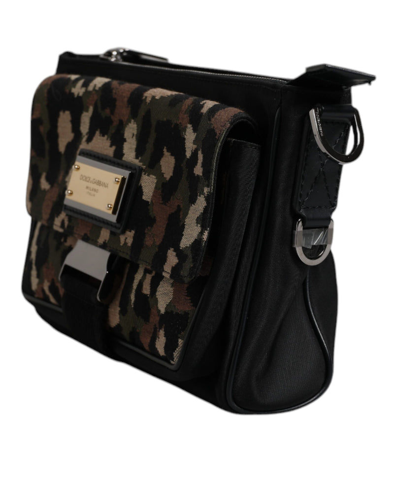 Sac bandoulière en jacquard léopard multicolore Dolce & Gabbana