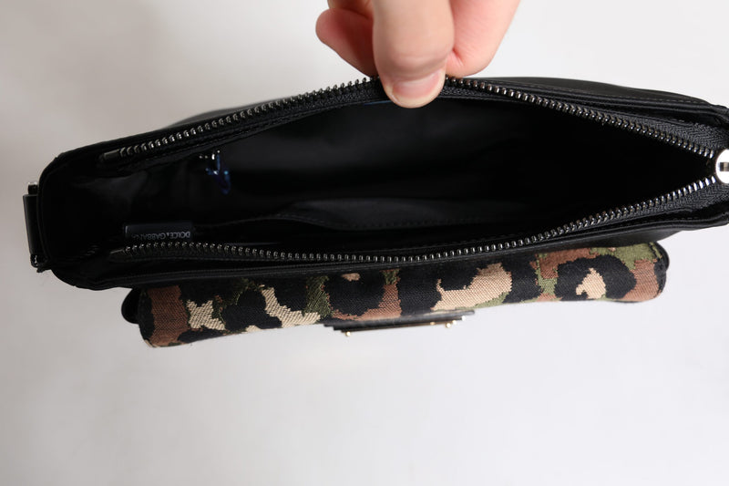 Sac bandoulière en jacquard léopard multicolore Dolce & Gabbana