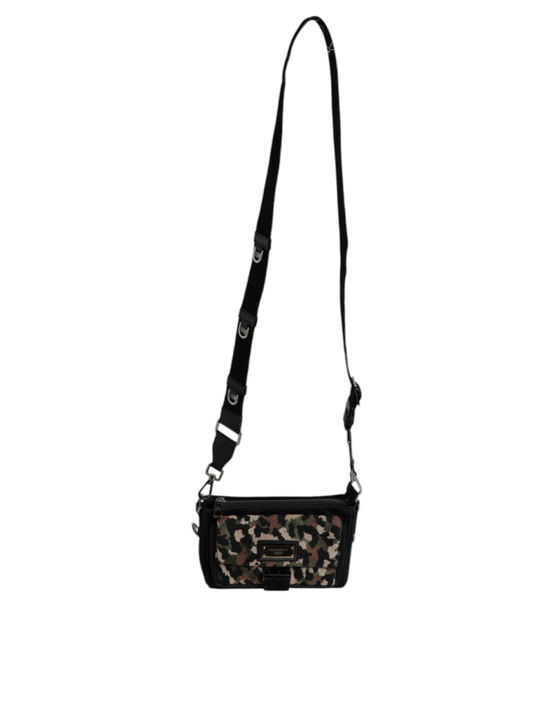 Sac bandoulière en jacquard léopard multicolore Dolce & Gabbana