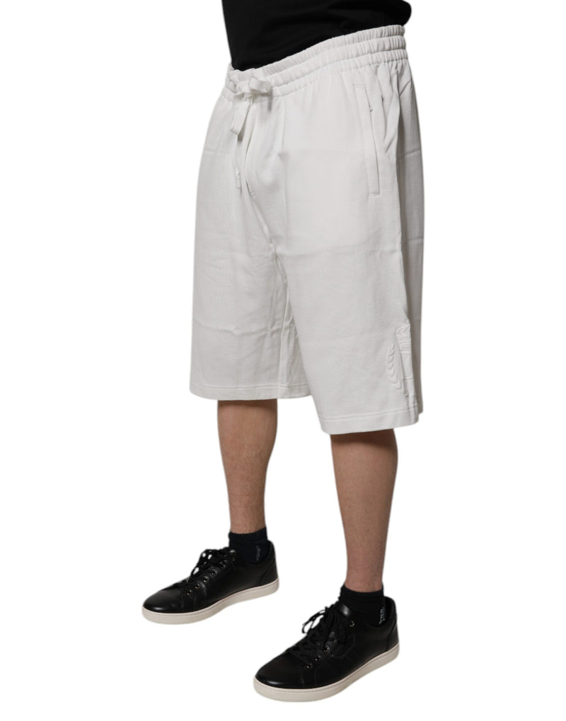 Bermuda de moletom masculina de algodão branca Dolce & Gabbana