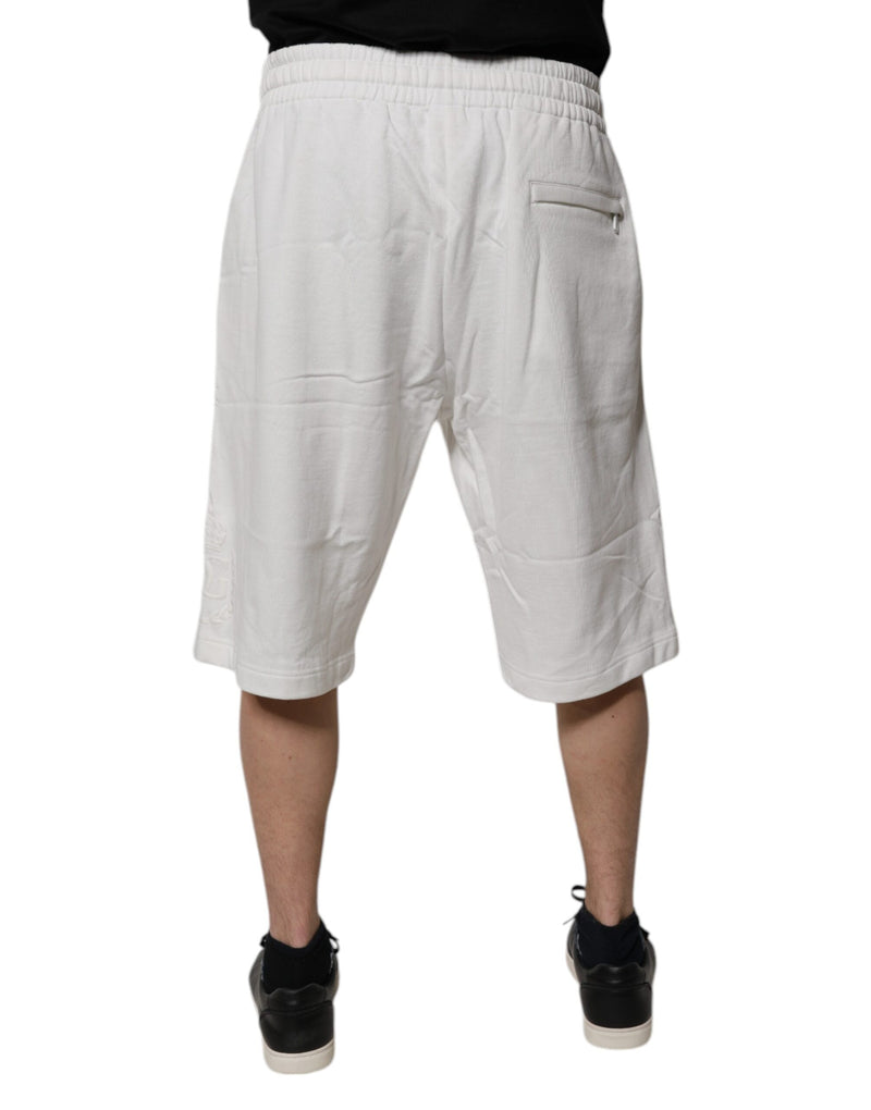 Bermuda de moletom masculina de algodão branca Dolce & Gabbana
