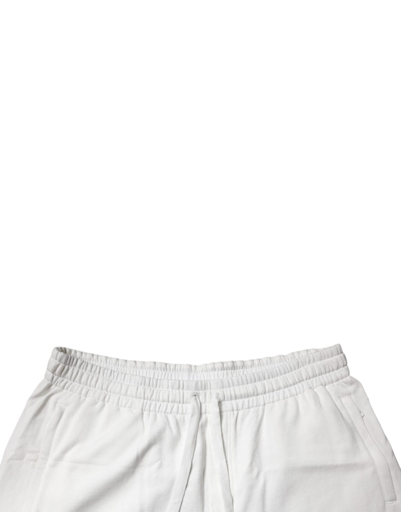 Bermuda de moletom masculina de algodão branca Dolce & Gabbana