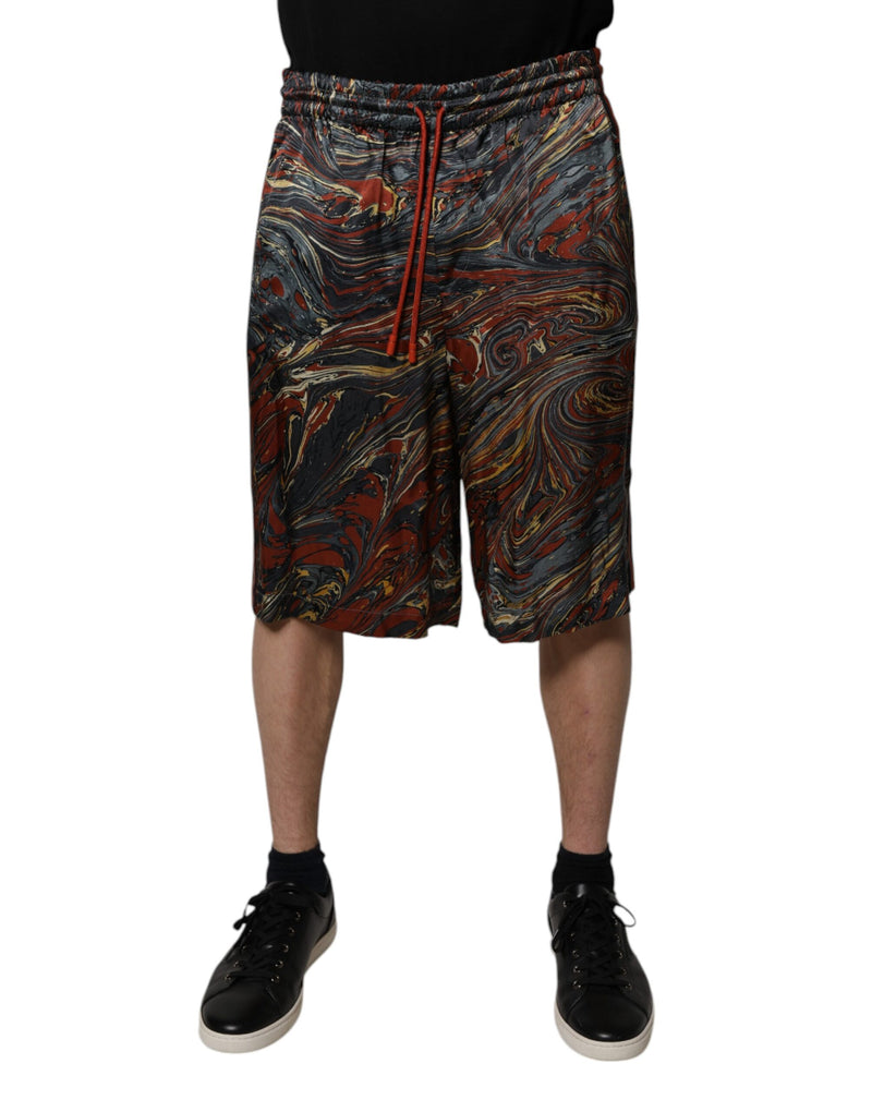 Bermuda de alfaiataria com estampa marmorizada multicolorida Dolce & Gabbana