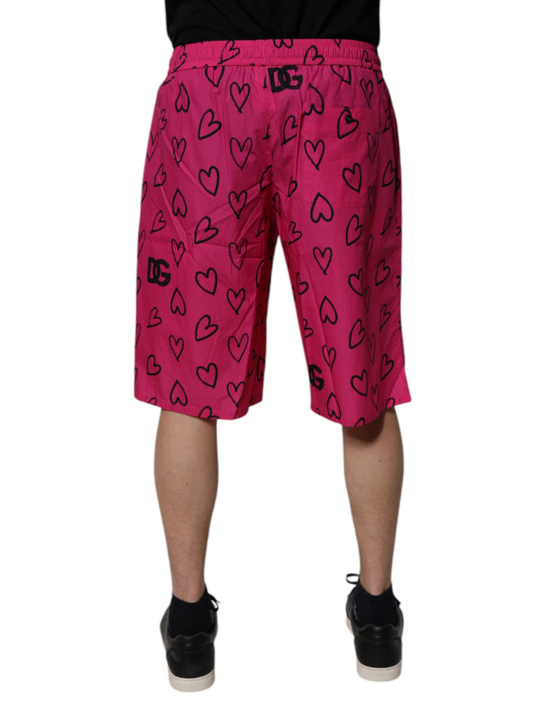 Bermuda Dolce & Gabbana en coton rose à imprimé cœur