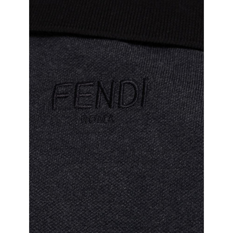 Fendi Black Cotton Polo Shirt