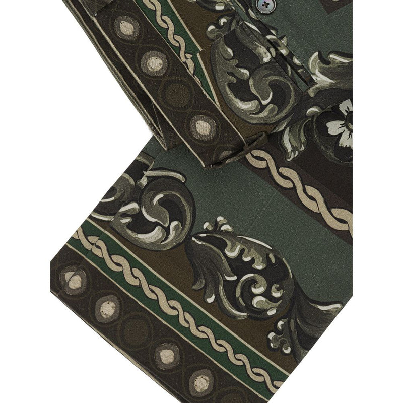 Dolce & Gabbana Green Cotton Casual Pants