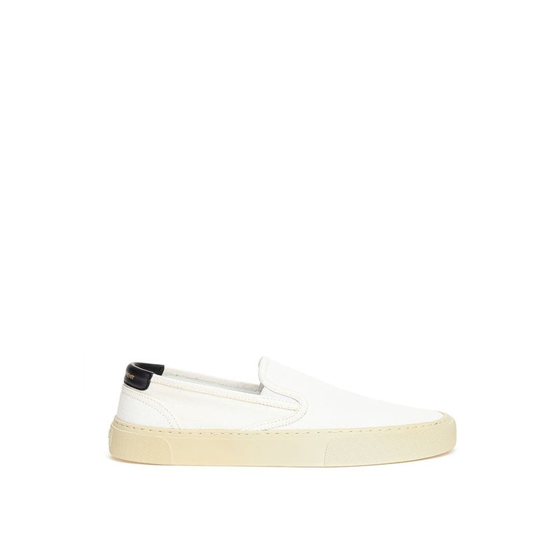Tênis Saint Laurent branco de algodão de cano baixo