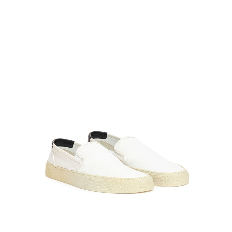 Tênis Saint Laurent branco de algodão de cano baixo