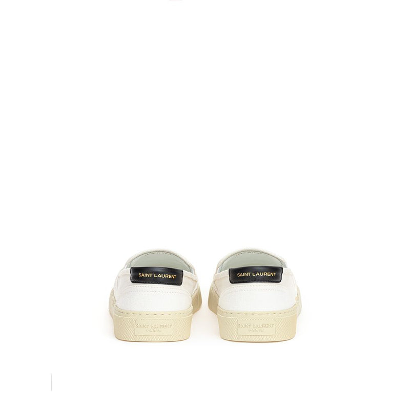 Tênis Saint Laurent branco de algodão de cano baixo